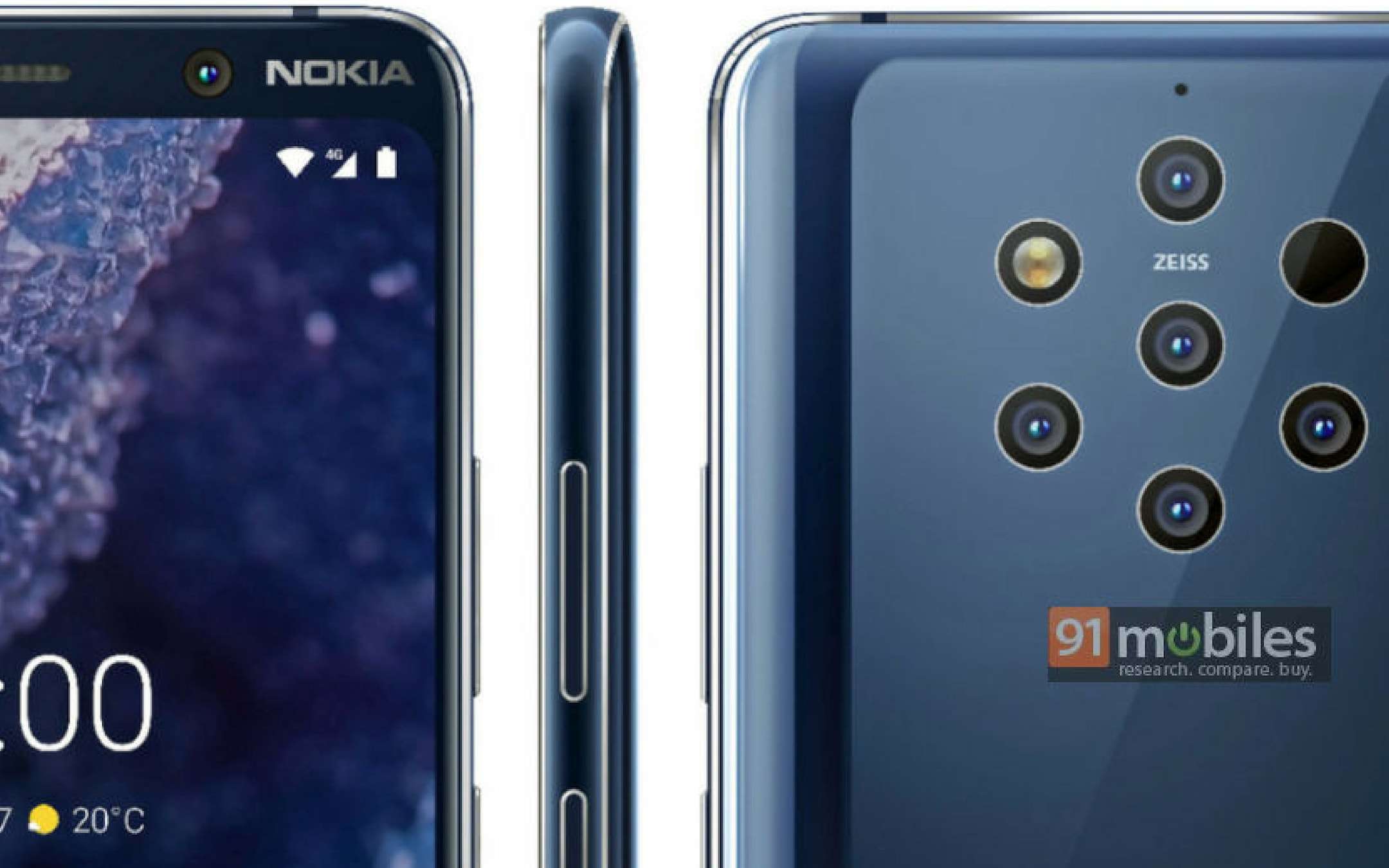 Nokia 9 PureView: ecco i render stampa ufficiali