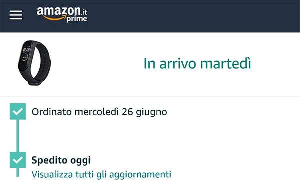 Amazon e le spedizioni di Xiaomi Mi Band 4