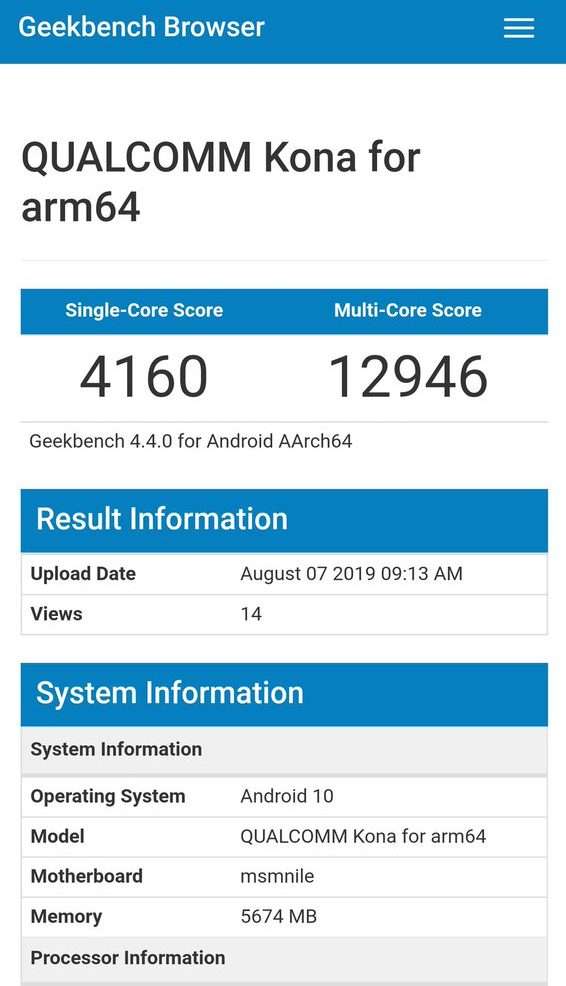 Qualcomm Snapdragon 865 benchmark