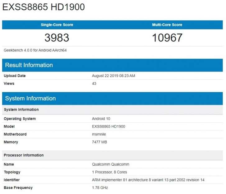 OnePlus 7T benchmark