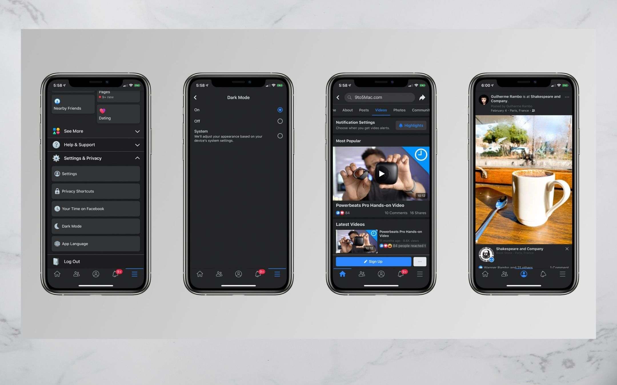 Facebook: ecco la Dark Mode su dispositivi iOS