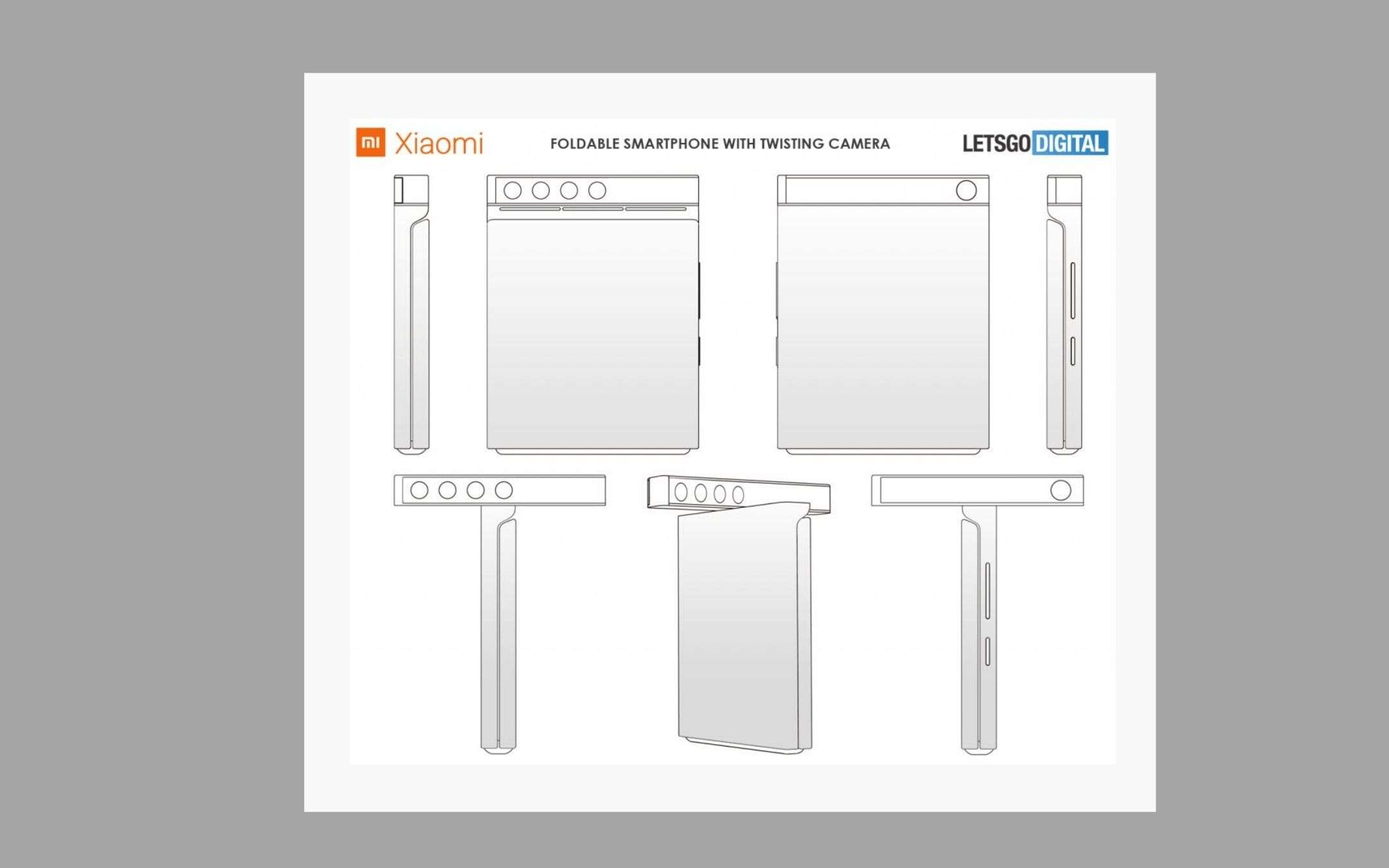 Xiaomi: brevetto su un foldable con camera rotante