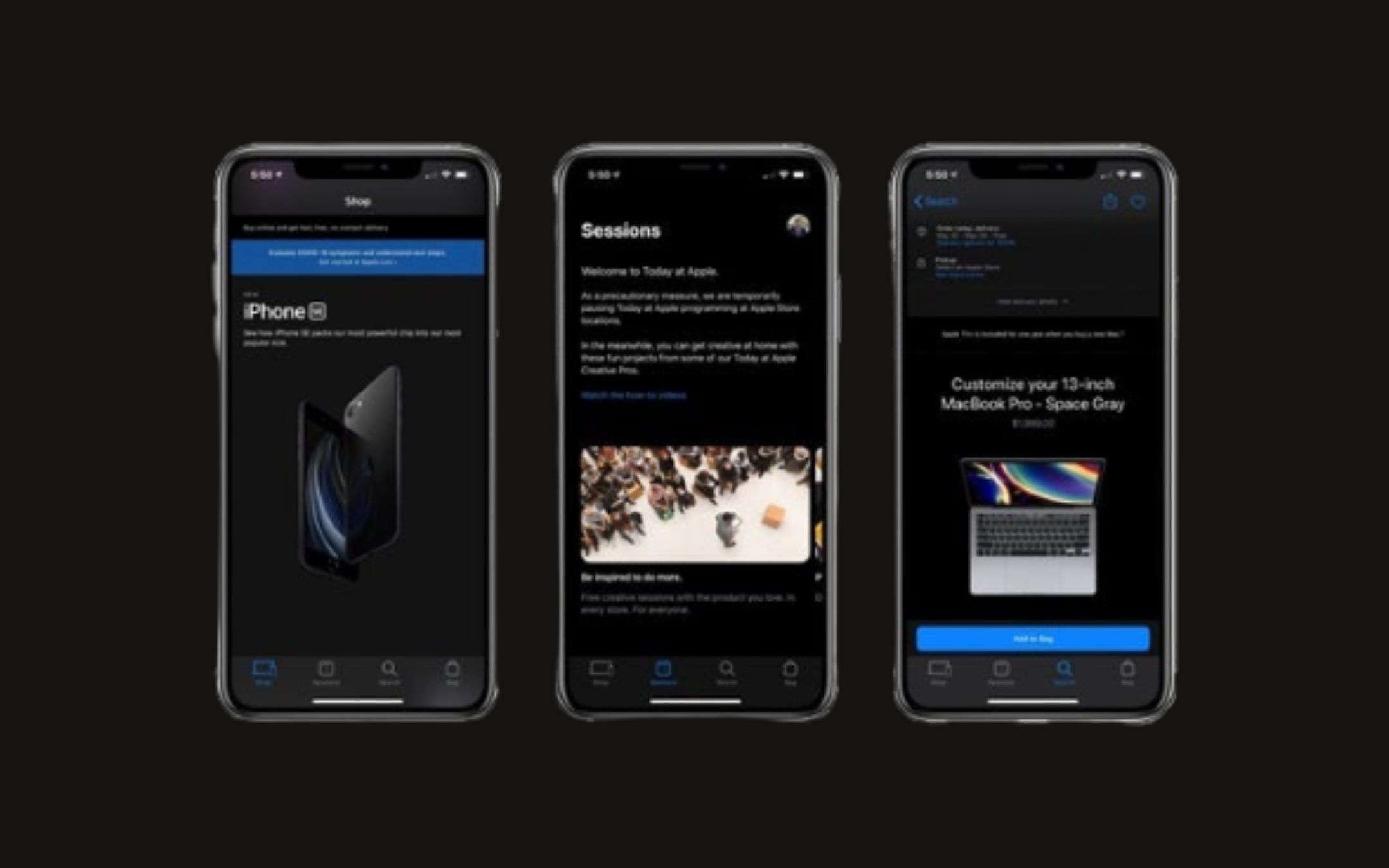 Apple Store app: supporto alla Dark Mode in iOS 13