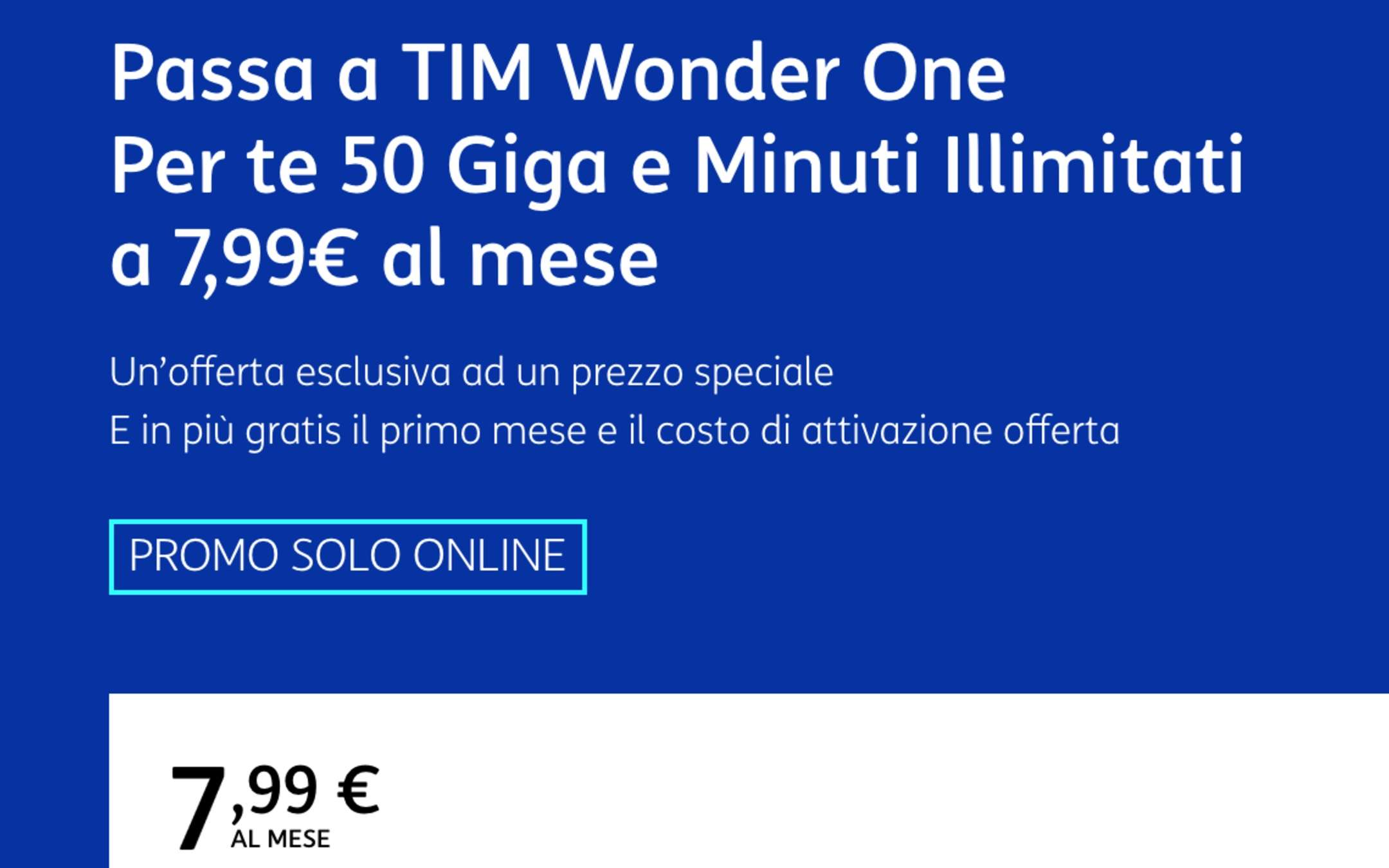 Wonder One: 70GB a 7,99€ al mese ma non per tutti!