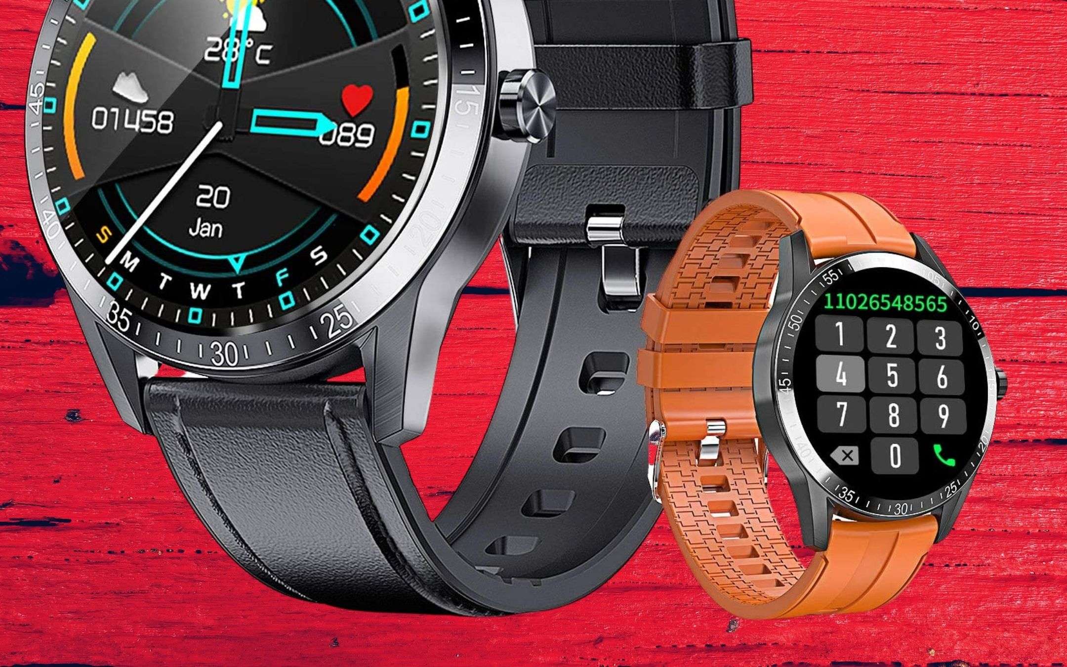 Potente smartwatch, 2 cinturini: solo 38€ su Amazon