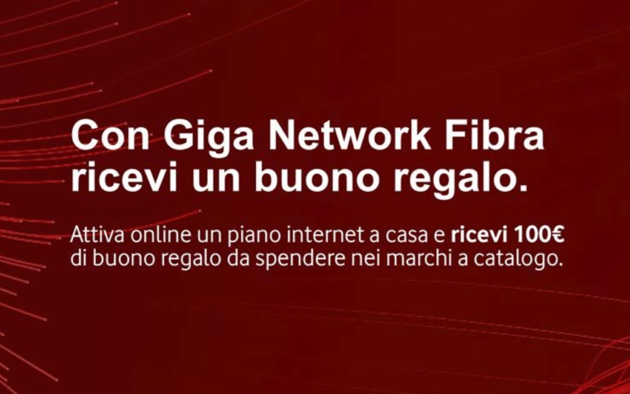 Vodafone: con Fibra FTTH voucher spesa da 100€