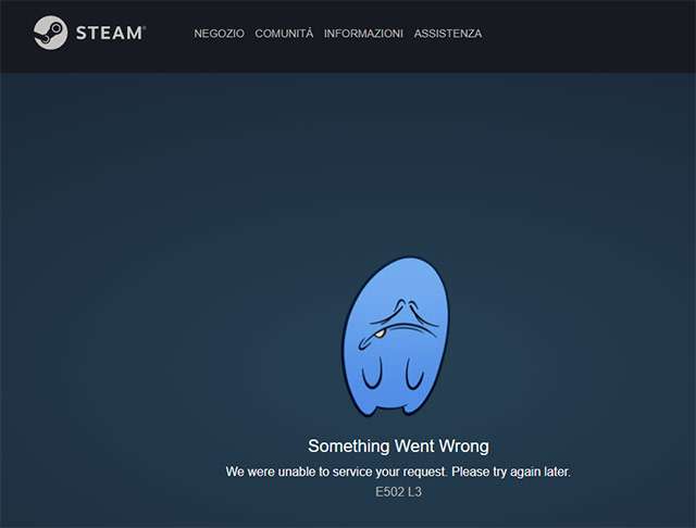 Steam: la piattaforma di Valve è down