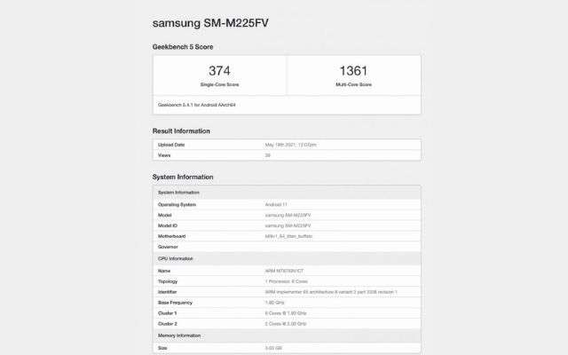 Samsung Galaxy M22