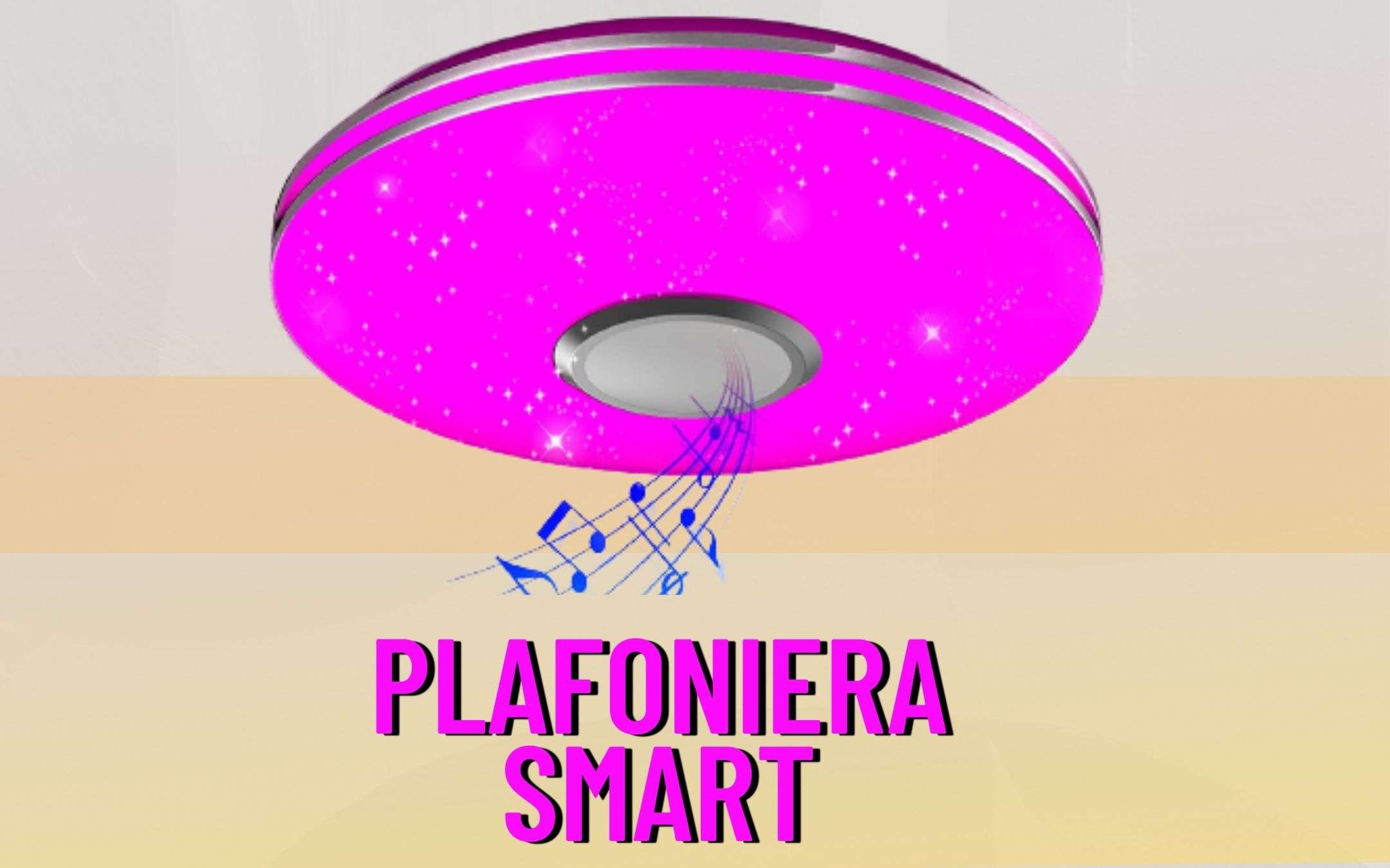 Plafoniera smart: luce modificabile con speaker INCLUSO