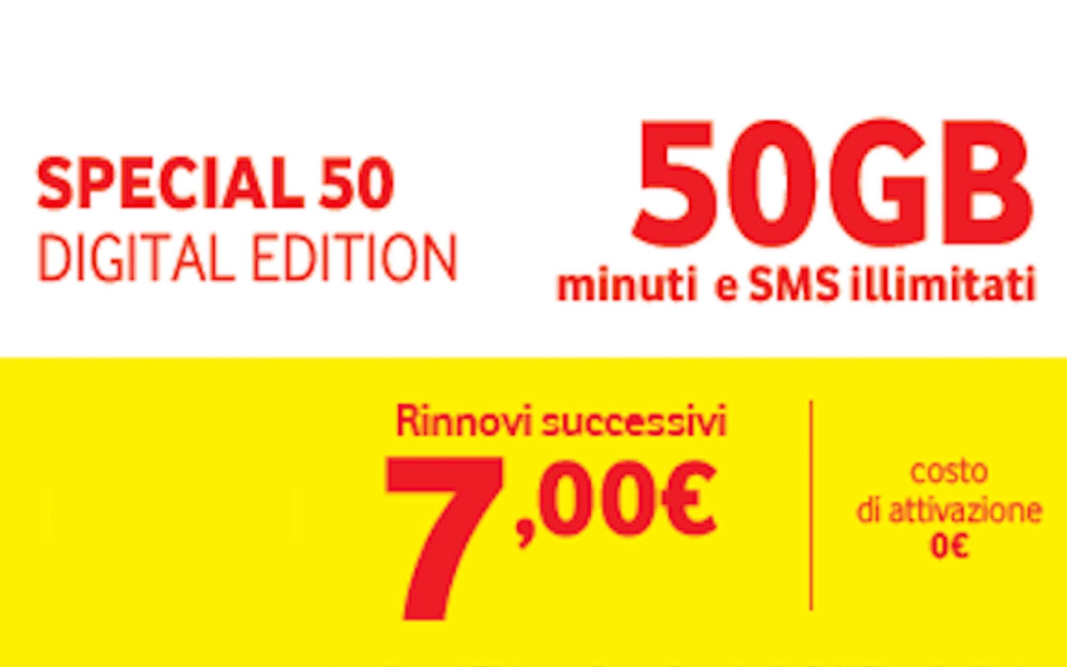 Promo Special 50: Torna in Vodafone con soli 7€