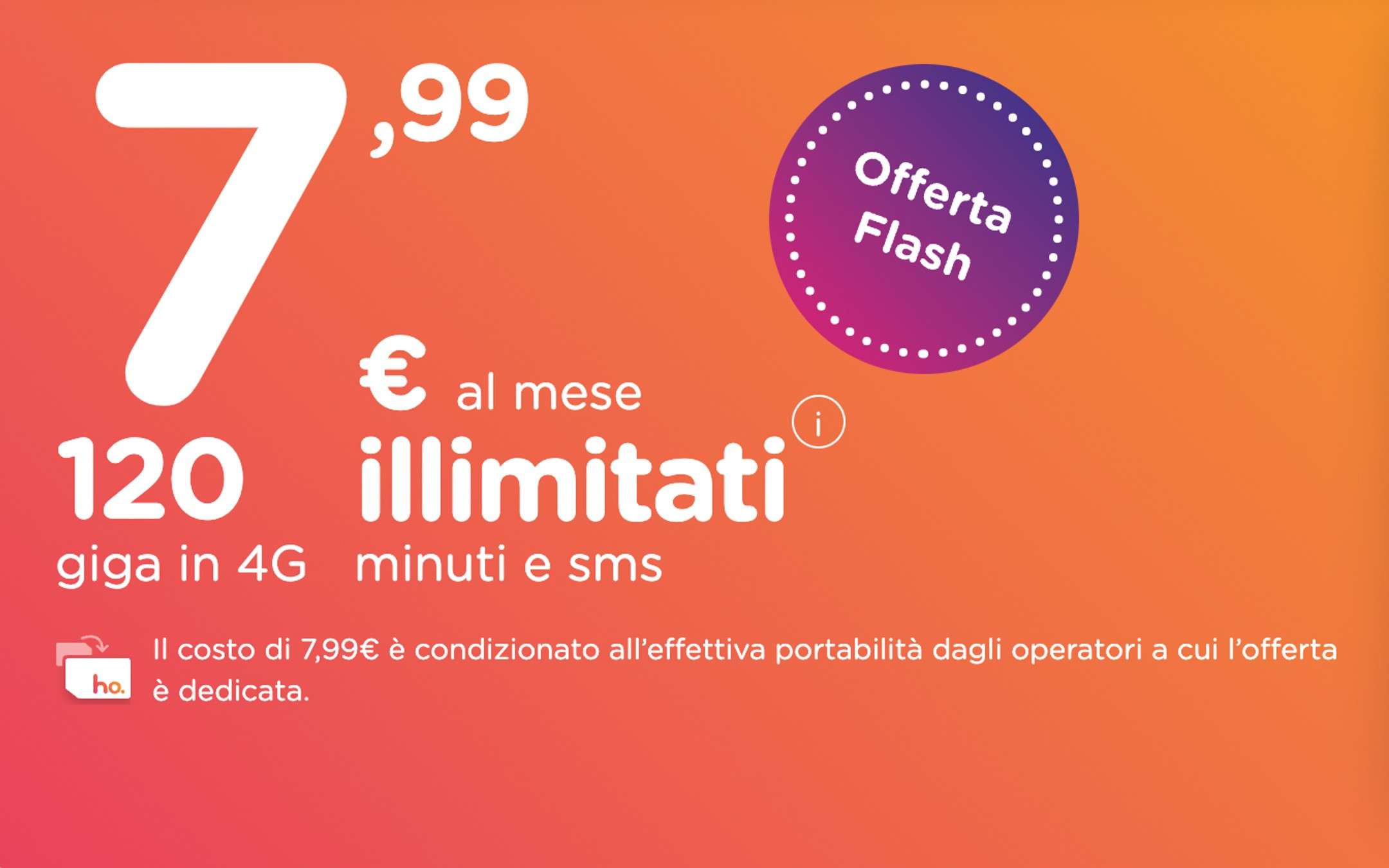 HoMobile Flash: winback con 120GB a 7,99€ mensili