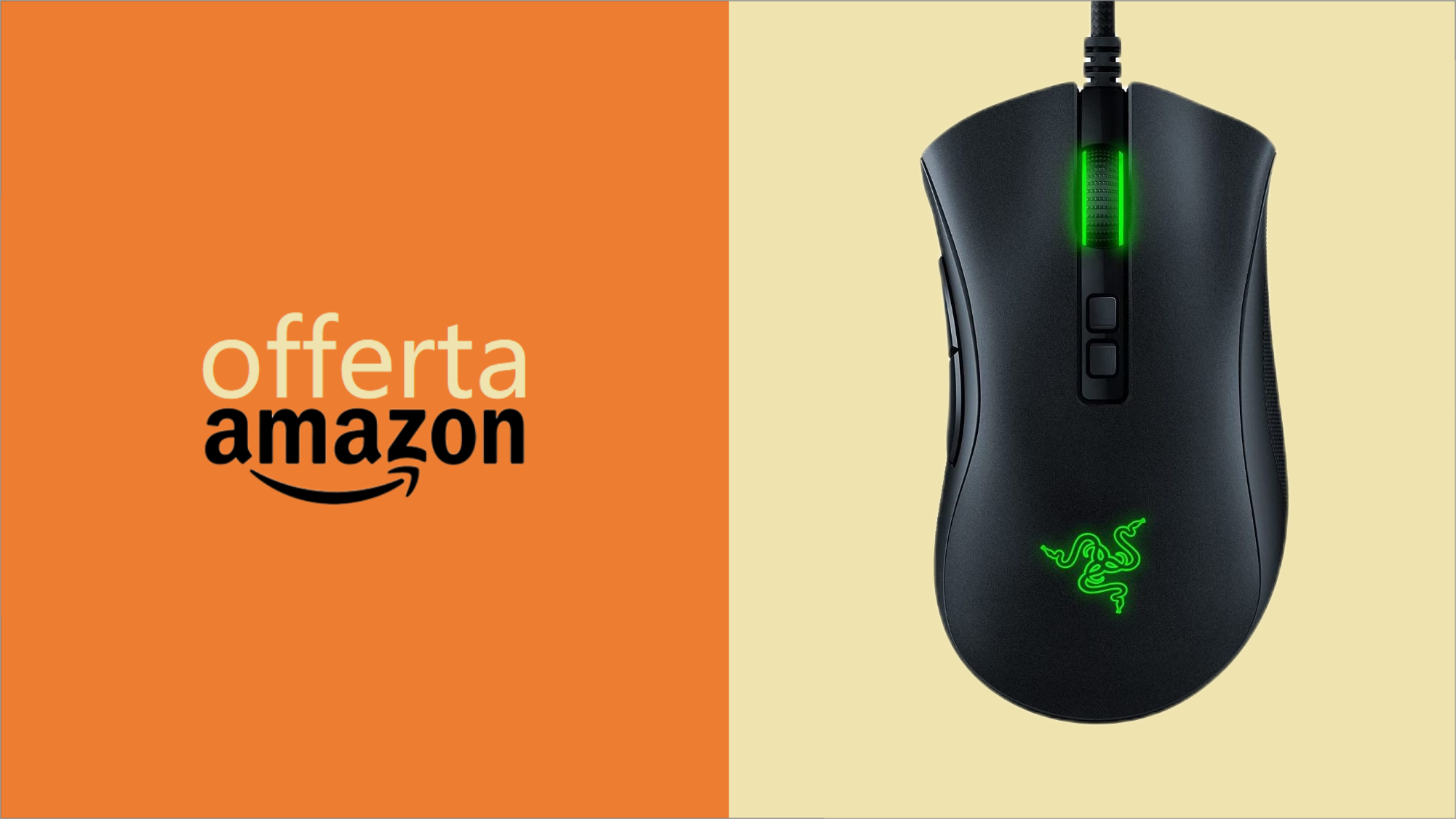 Mouse da gaming Razer DeathAdder V2 in SUPER SCONTO (-50%)!