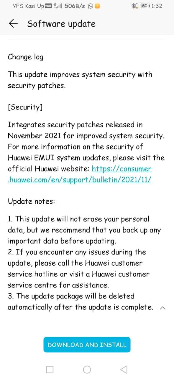 honor 9x pro patch sicurezza novembre 2021