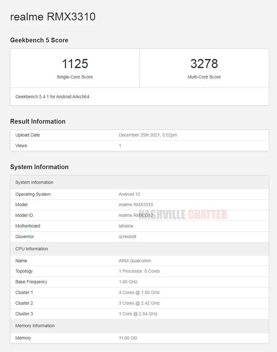 realme gt2 rmx3310 geekbench