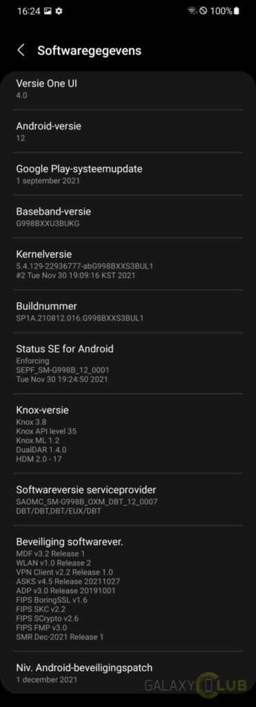 samsung galaxy s21 patch dicembre