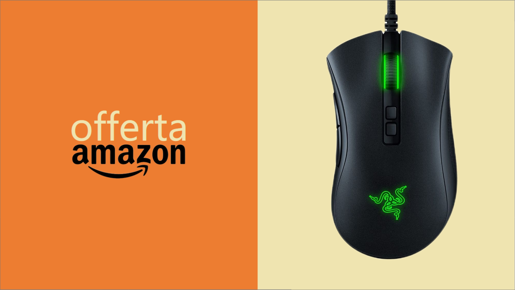 Mouse da gaming Razer DeathAdder V2: MEGA OFFERTA (-19 euro)