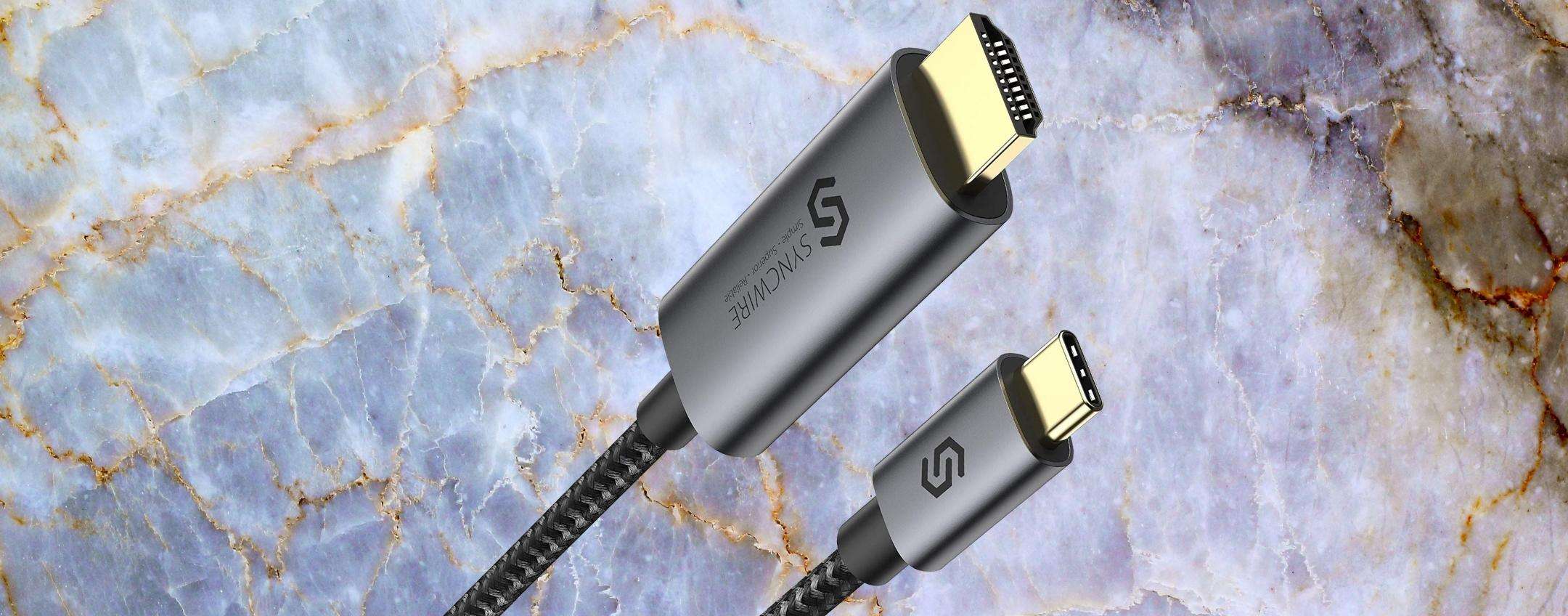 Cavo USB C a HDMI con risoluzione 4K e lungo quasi 2 metri PAZZESCO