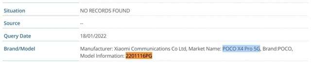 poco x4 pro 5g imei database rumor