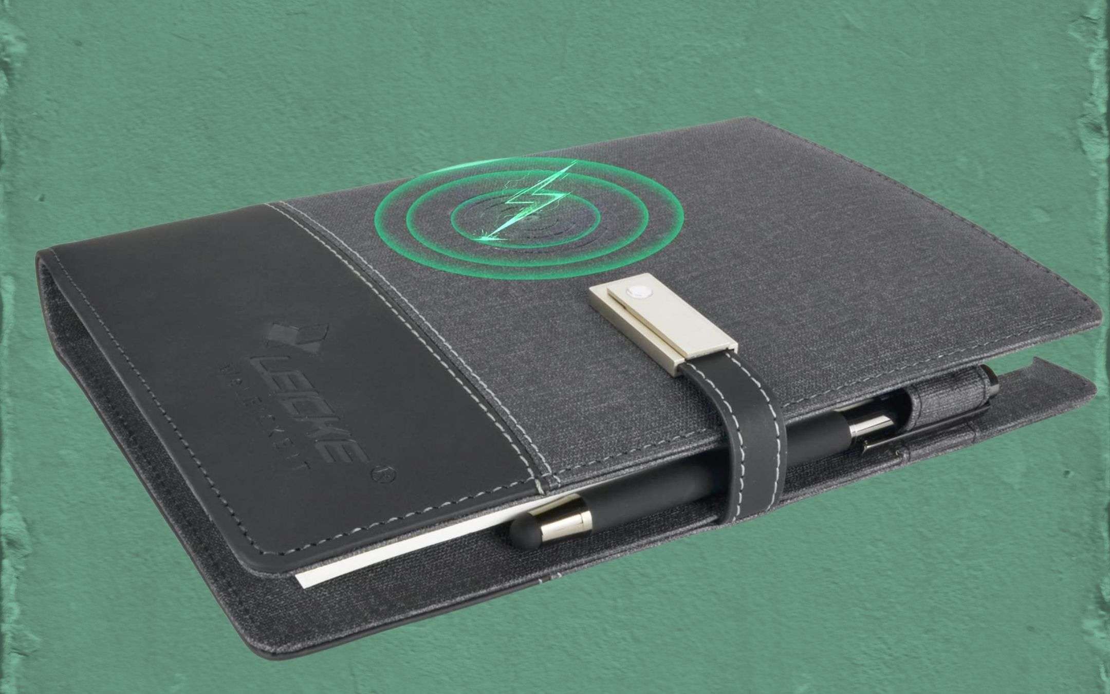 Taccuino SMART tutto in uno: powerbank, penna USB e ricarica wireless