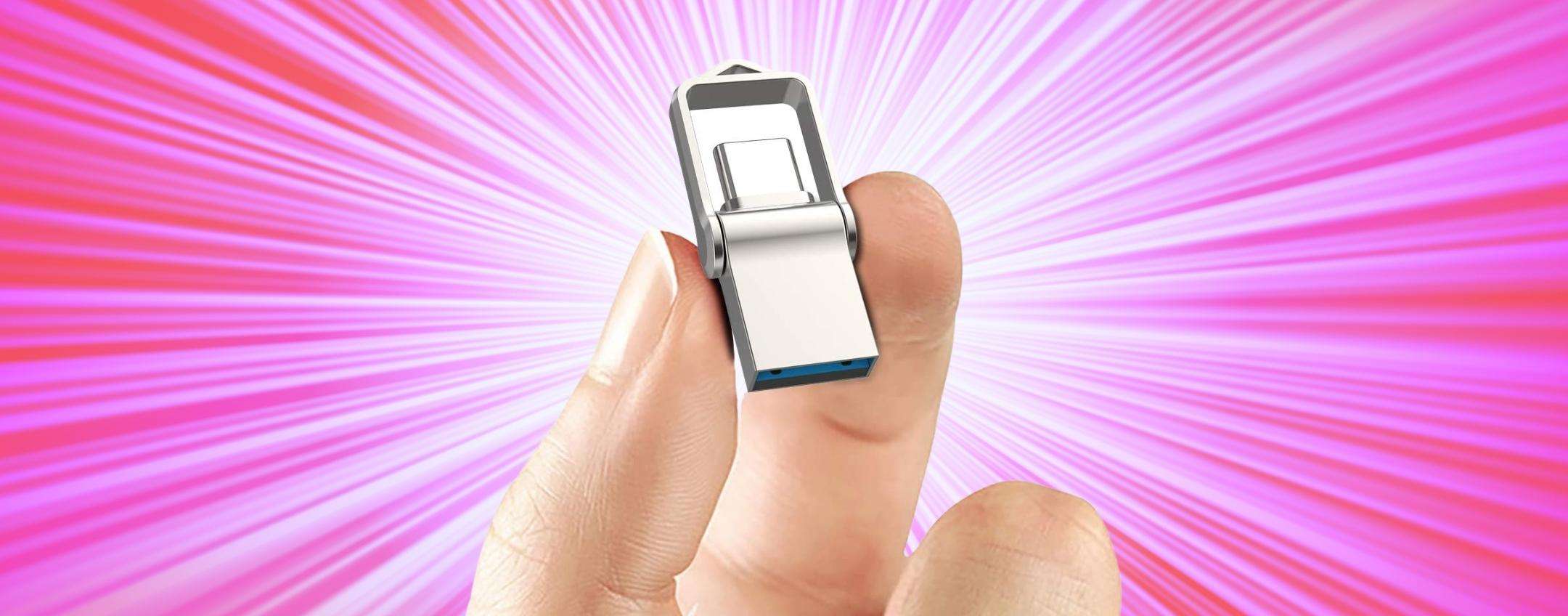 Chiavetta USB: 64 GB di spazio per un 2 in 1 di cui hai bisogno