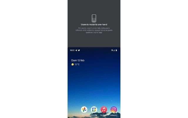modalità una mano Android 12
