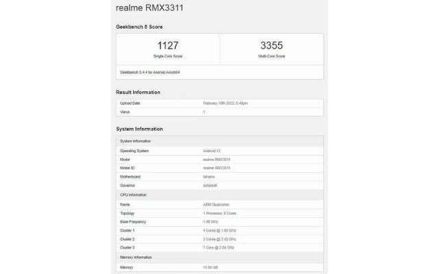 realme gt 2 global geekbench