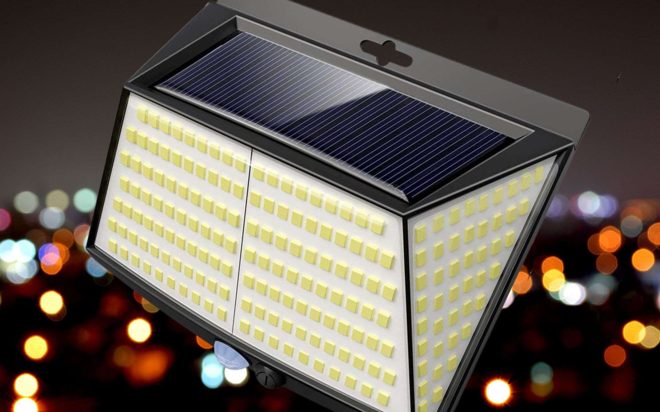 Con 8€ prendi un faro solare da 228 LED, l'energia elettrica è GRATIS