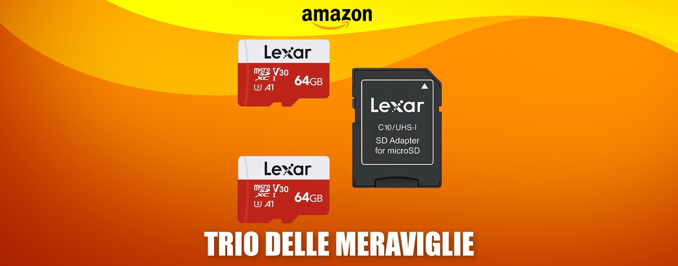 2 microSD 64GB con adattatore a soli 18€: FOLLIA pura su Amazon