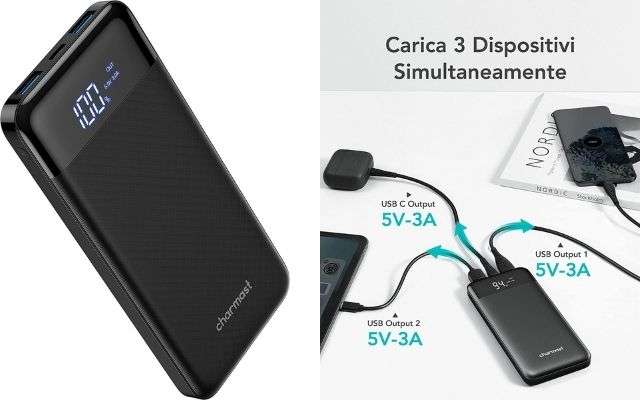 powerbank 10400 mah offerta amazon