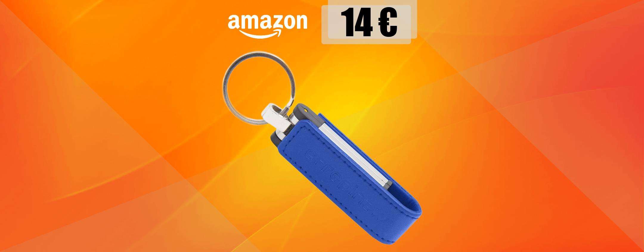 Penna USB 128GB, puoi usarla come PORTACHIAVI: a 14€ è un regalo