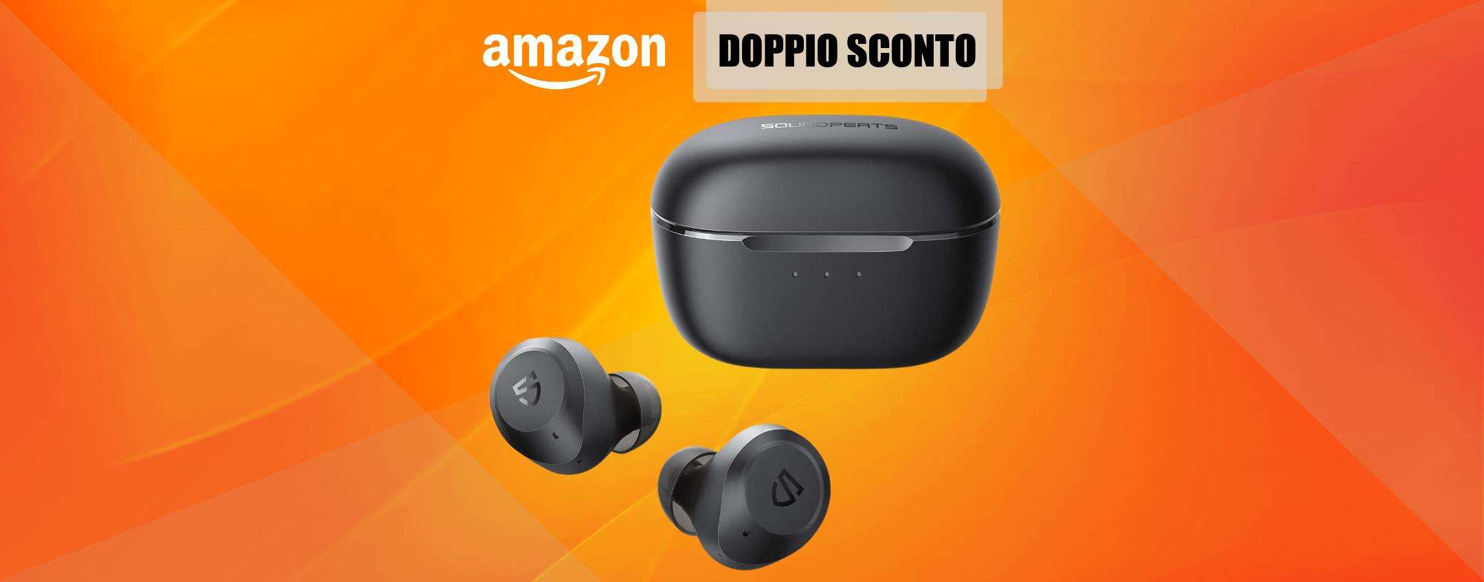 Auricolari con durata infinita e cancellazione rumore: bastano 55€