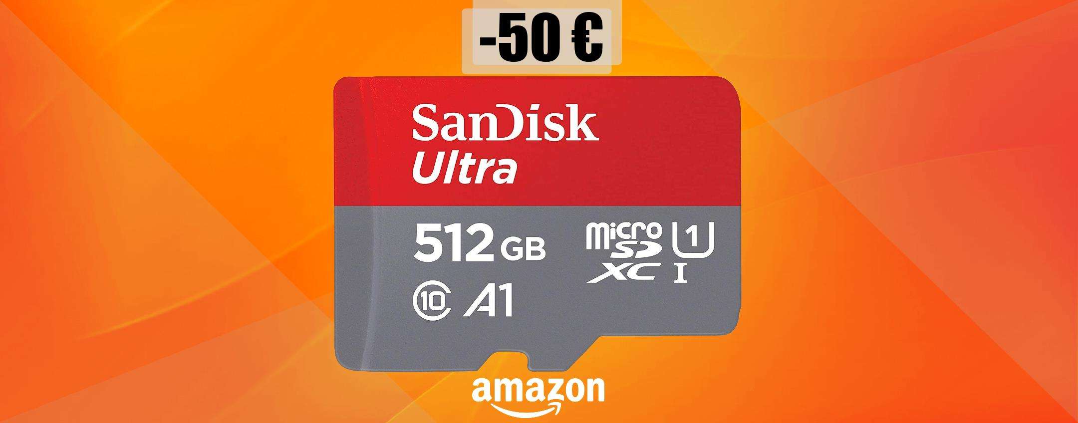 MicroSD SanDisk 512GB in SCONTO PAZZESCO per pochi giorni (-50€)