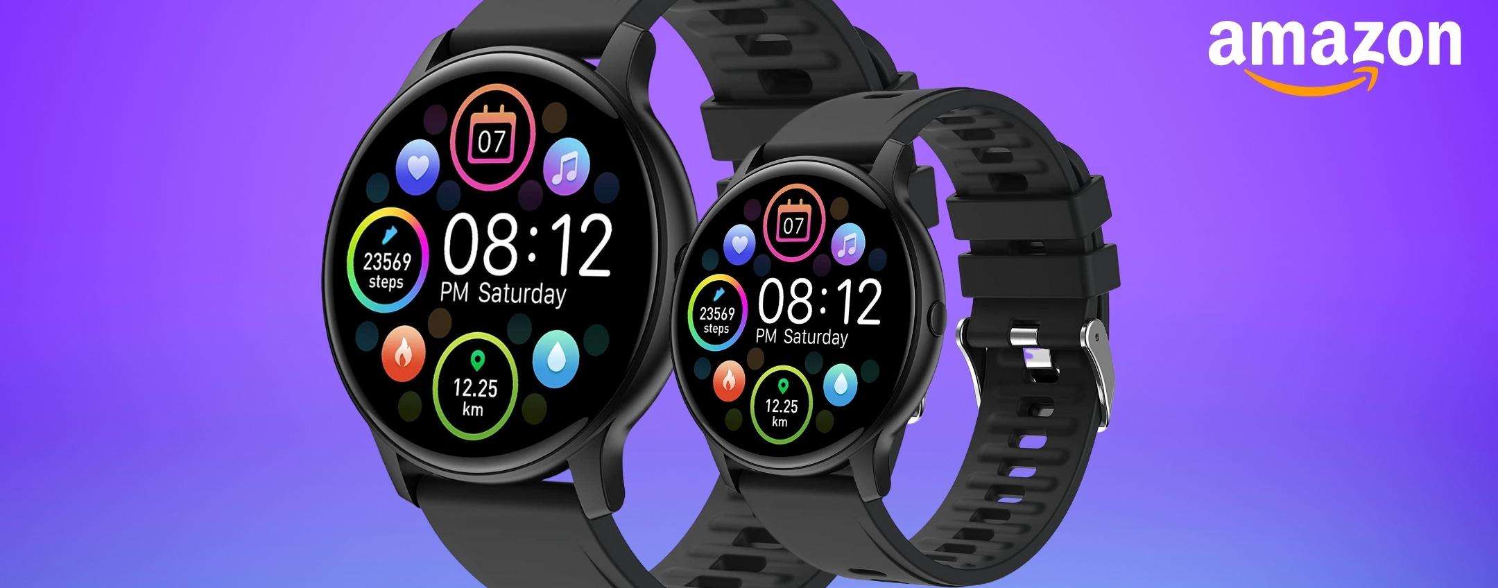 Sport, salute e social su questo smartwatch che Amazon sta SVENDENDO