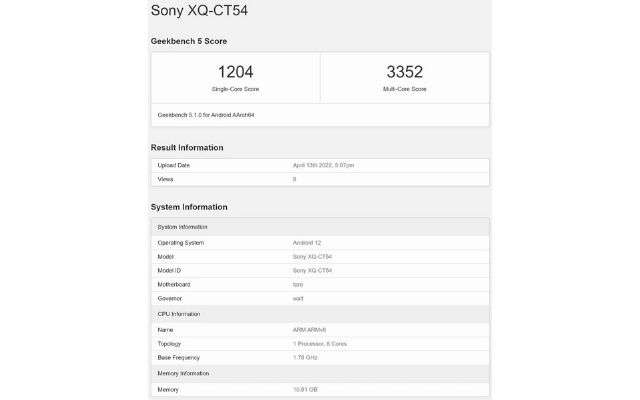 sony xperia 1 iv geekbench