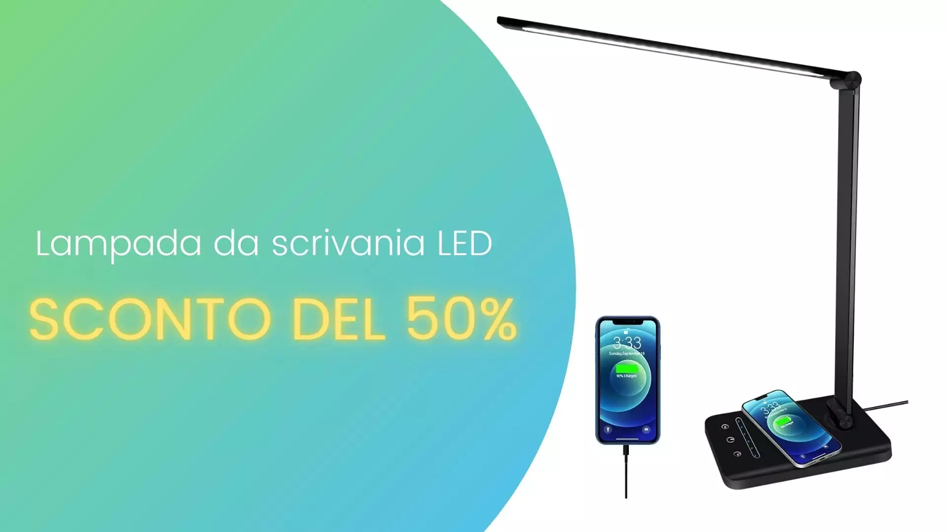 Lampada da scrivania LED che ti ricarica il telefono? Scontata del 15% su Amazon