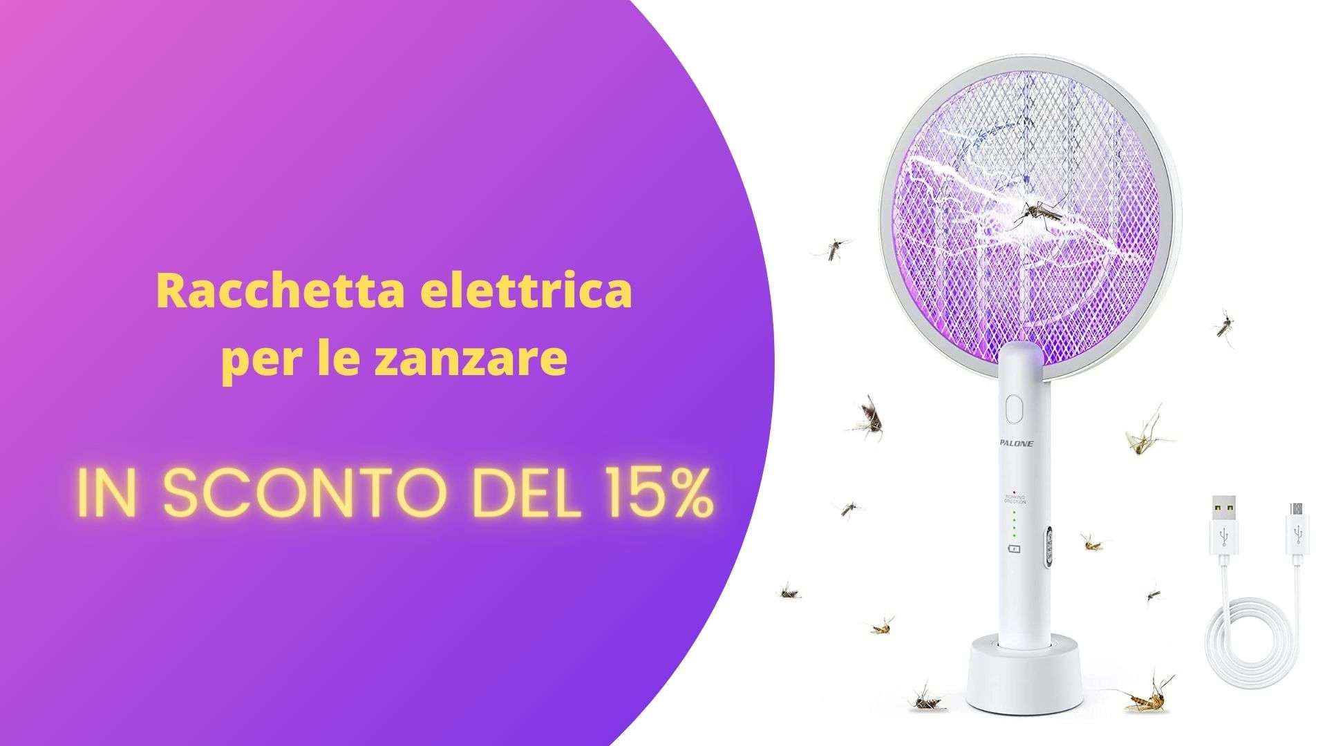 Allarme zanzare: ecco la racchetta elettrica perfetta in sconto del 15%