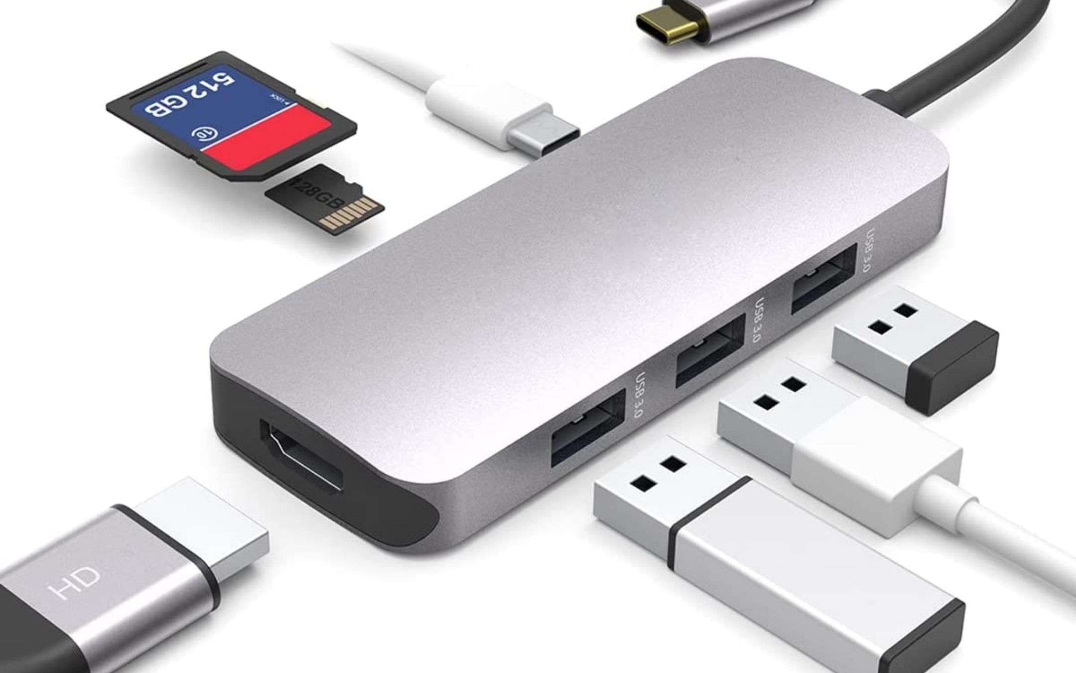 Hub USB 7-in-1 multifunzione e di design a presso RIDICOLO (13€)