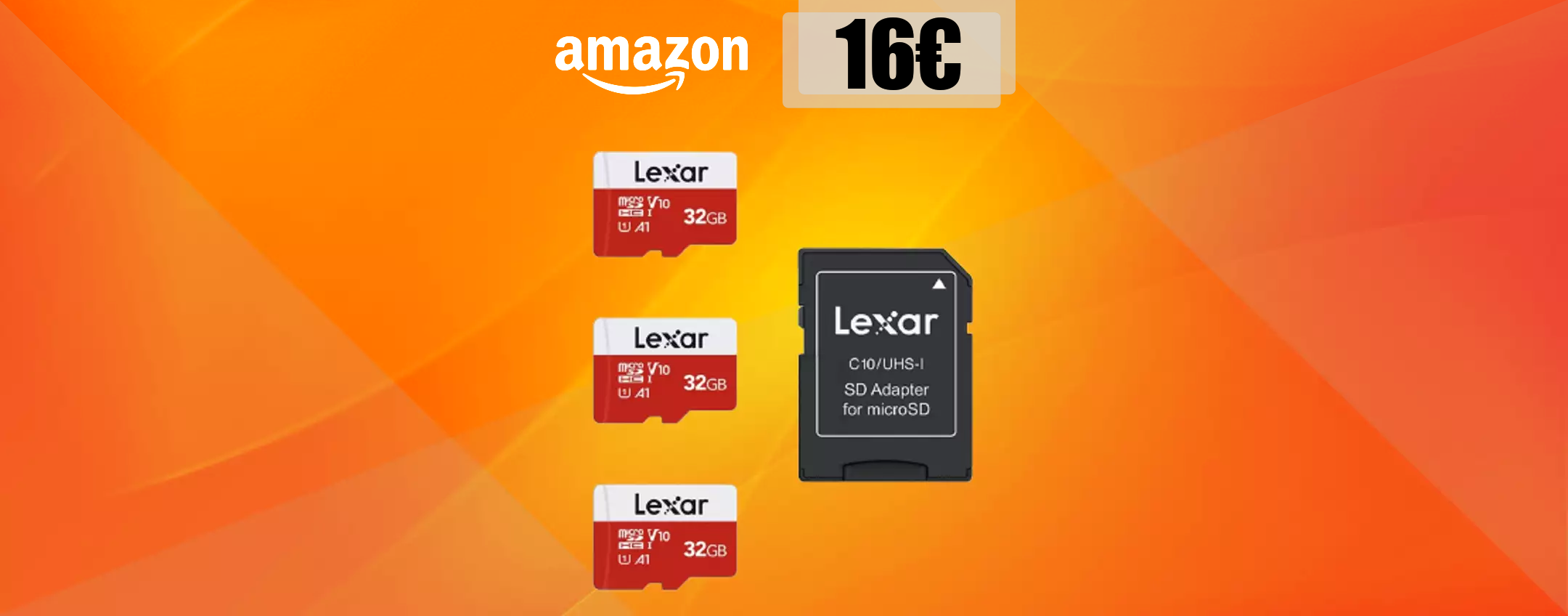 3 microSD 32GB più adattatore: offerta IMPERDIBILE ad appena 16€