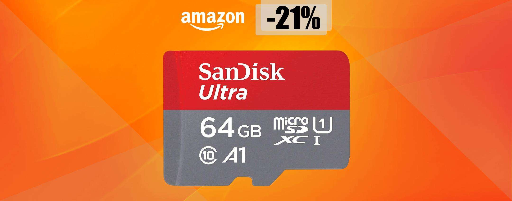 MicroSD 64GB, a questo prezzo è un autentico REGALO: tua con 14€