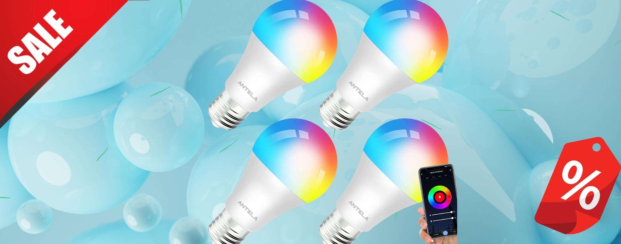 4 lampadine SMART Led a prezzo imperdibile, sì Alexa e Google