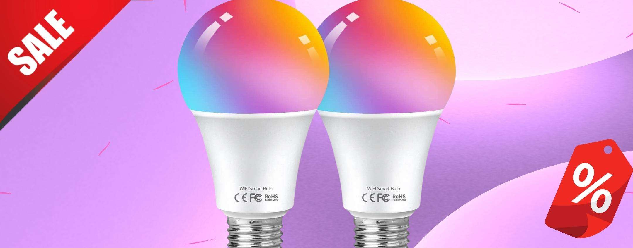 2 lampadine LED SMART da 16 milioni di colori, la casa diventa TOP