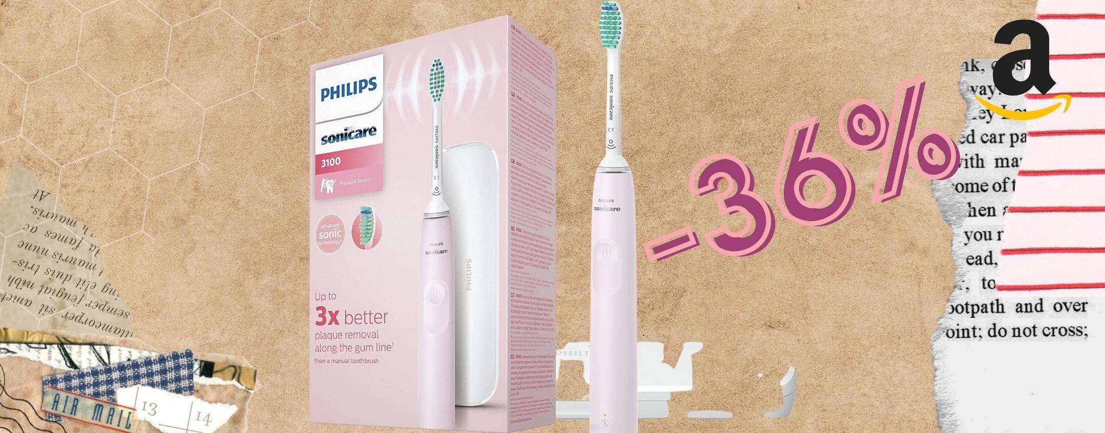 Spazzolino elettrico: denti perfetti, alito fresco con Philips (-36%)