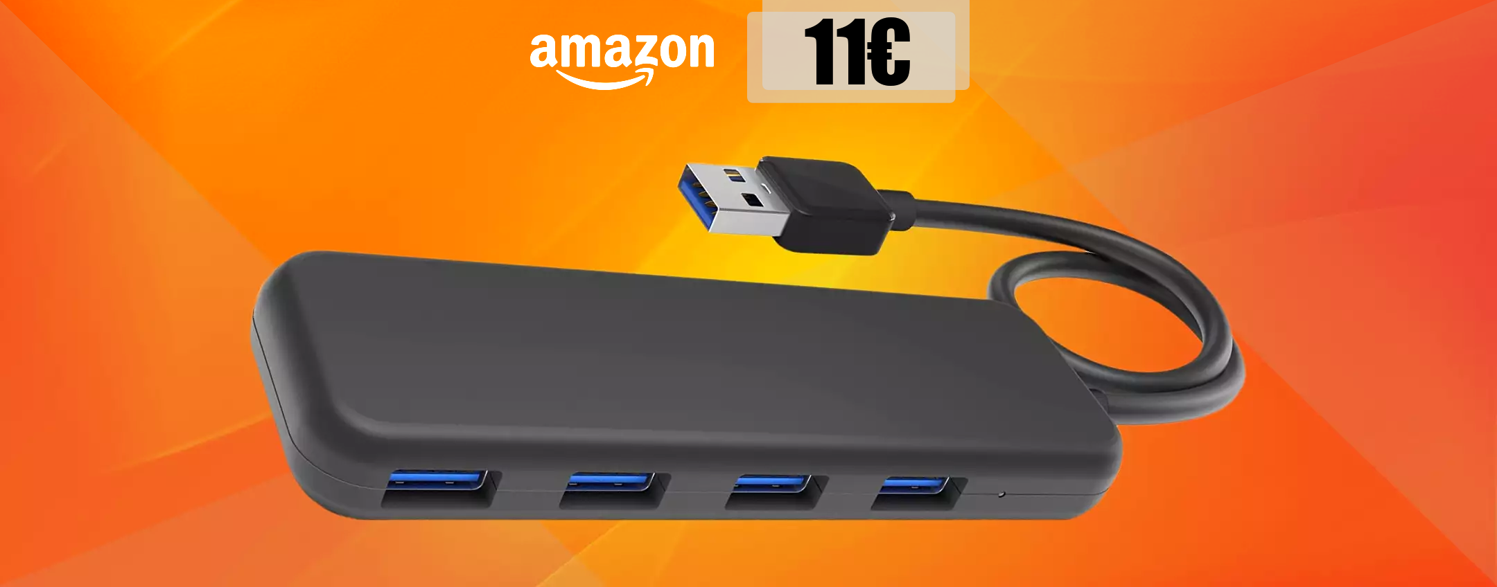 Hub USB a 4 porte: ti bastano appena 11€ e puoi collegare di TUTTO