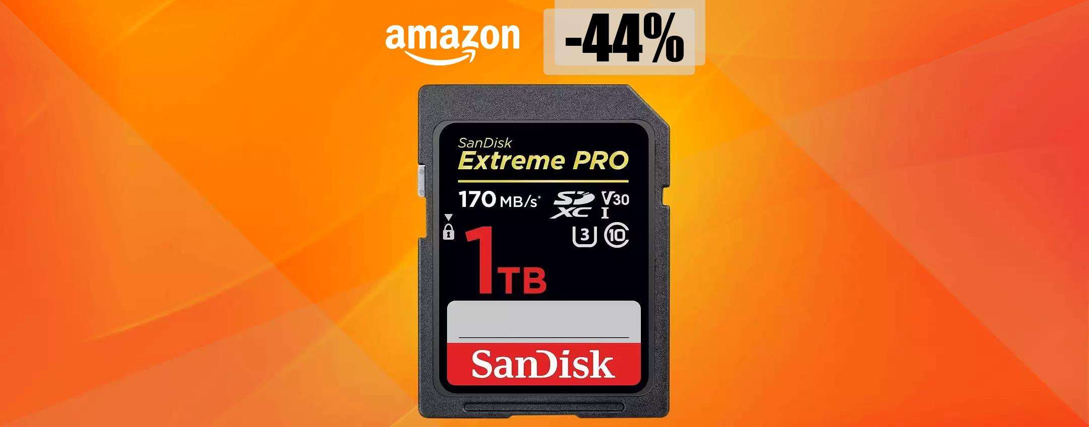 Scheda SD SanDisk 1TB: il TOP ad un prezzo mai visto prima (-44%)