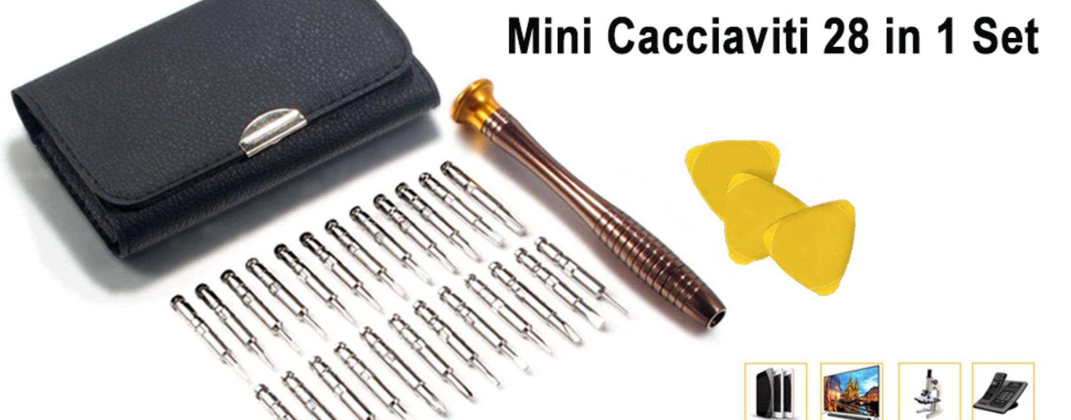 Kit mini cacciaviti ripara smartphone 28 in 1: ti bastano 5,99 euro