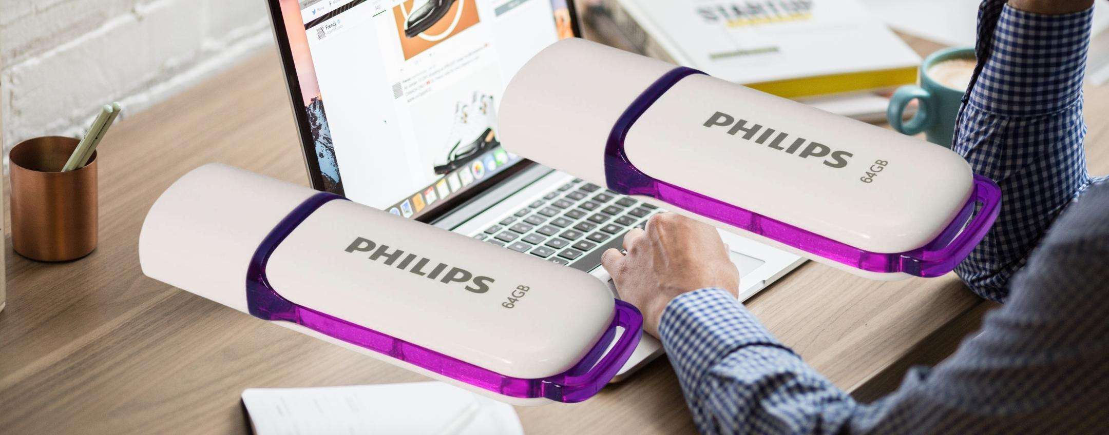 Chiavette USB Philips: 128 GB e comodità da far paura (14€)