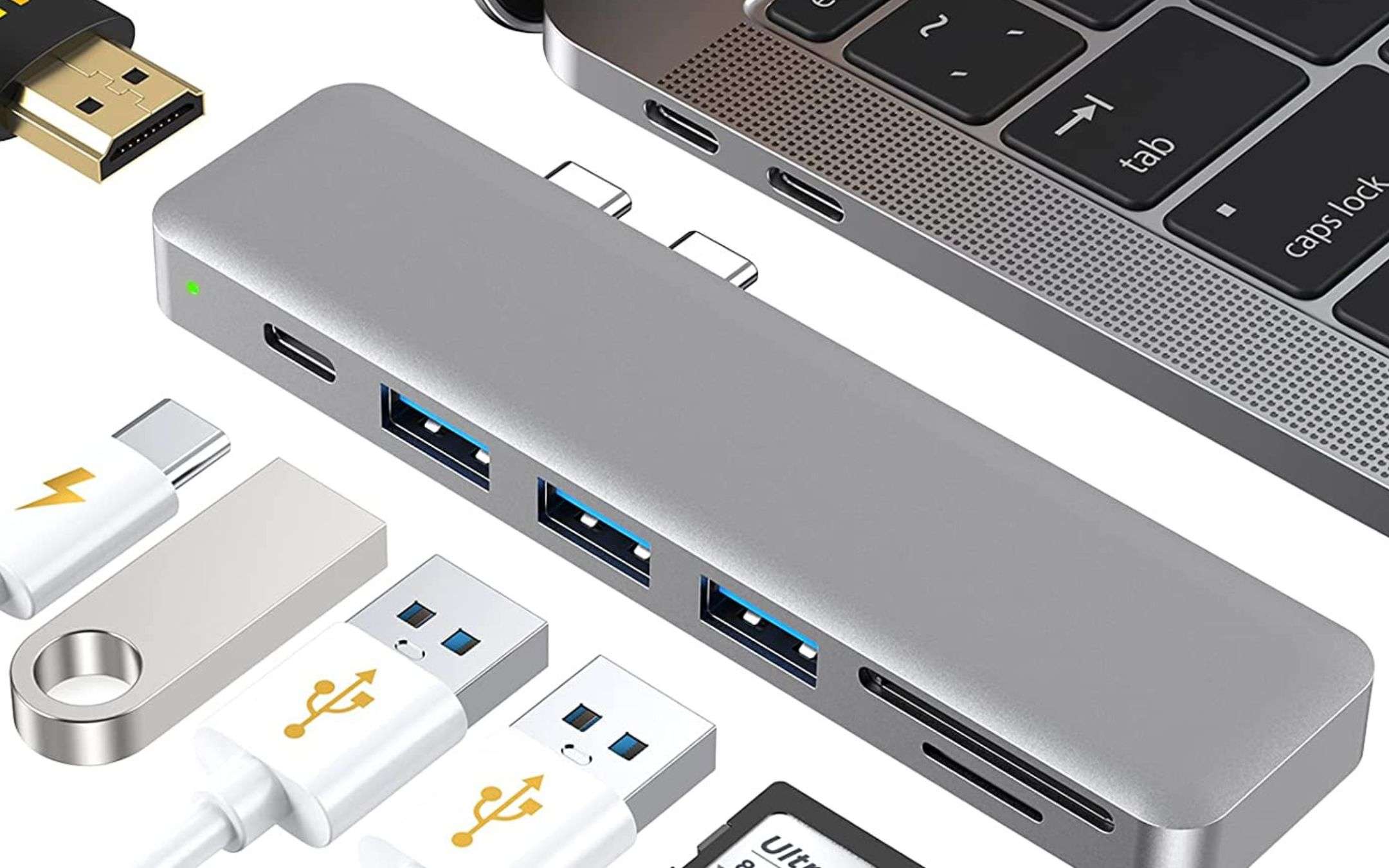 Un hub USB 7 in 1 STREPITOSO in sconto del 65%: tuo a 13€ adesso