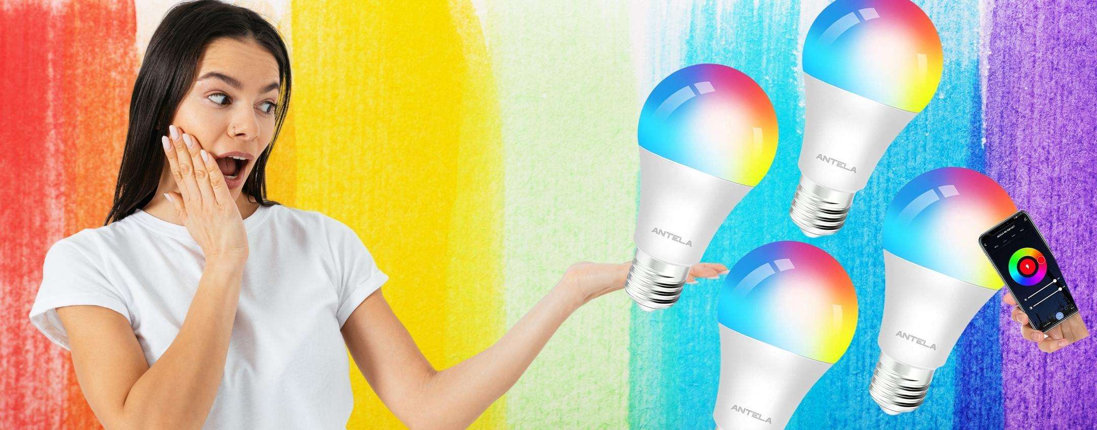 Lampadine SMART con 16 milioni di colori, 6€ l'una è un affare