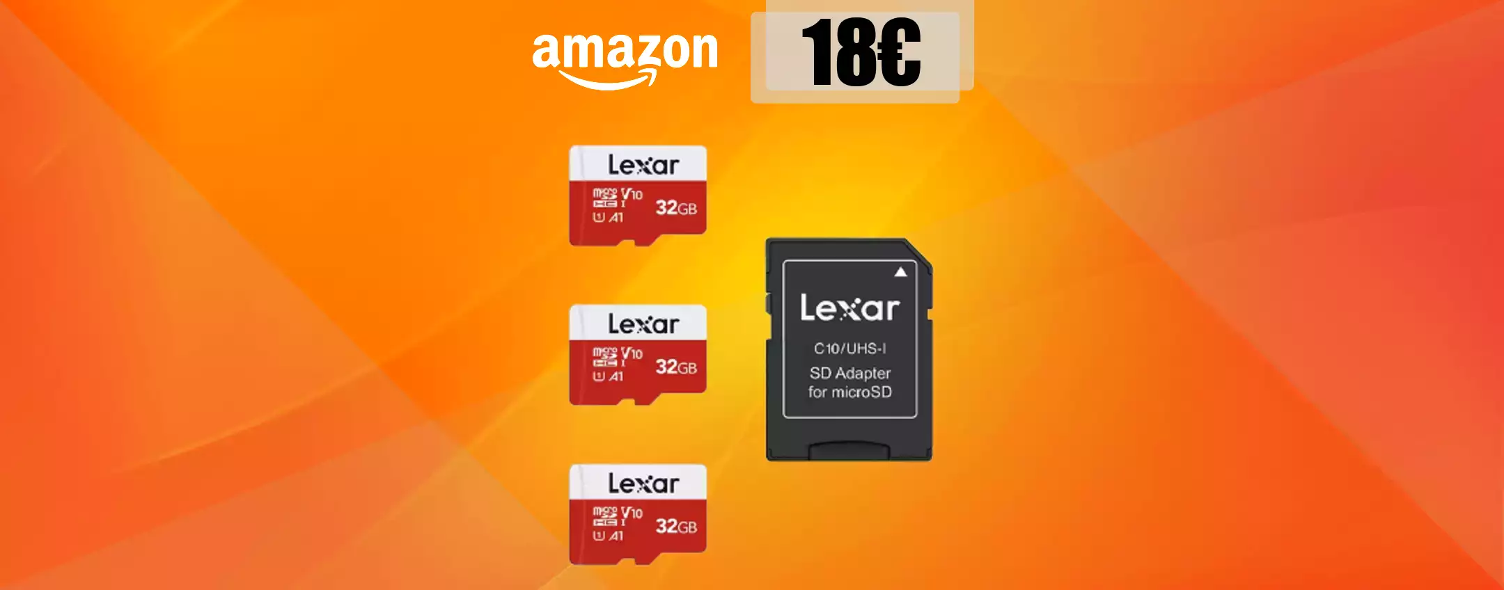 3 microSD 32GB più adattatore: con 18€ porti a casa il trio PERFETTO