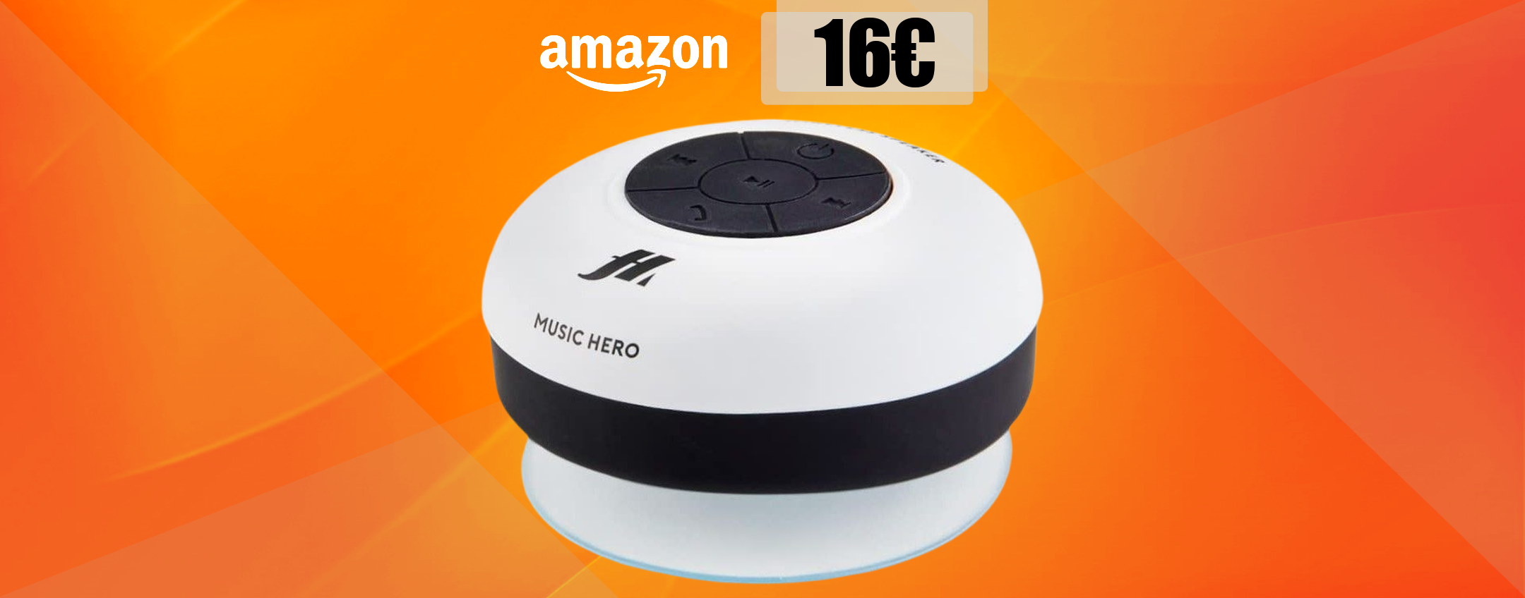 Speaker con VENTOSA per musica e telefonate anche in doccia: 16€